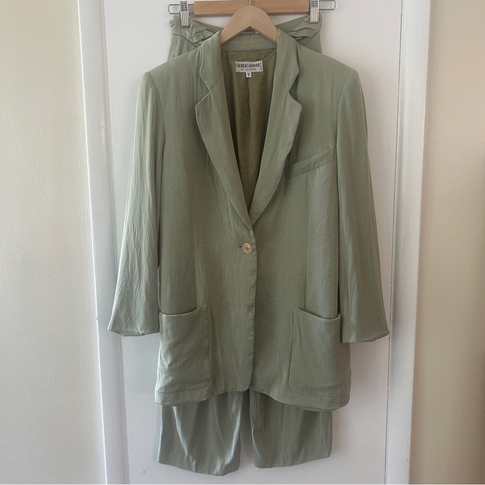 Vintage Giorgio Armani Green Relaxed Fit Blazer Set